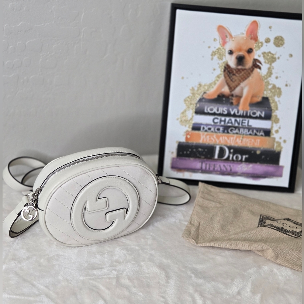 🔥🔥 GUCCI Blondie Mini $1790 White Leather Shoulder Bag BRAND NEW 🔥🔥 - Picture 4 of 8